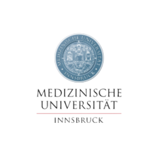 Logo of the Medizinische Universität Innsbruck with its emblem above the name written in German in uppercase letters, "MEDIZINISCHE UNIVERSITÄT INNSBRUCK.