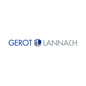Logo of Gerot Lannach, displaying the company name with a hexagonal graphic element between the words "Gerot" and "Lannach.