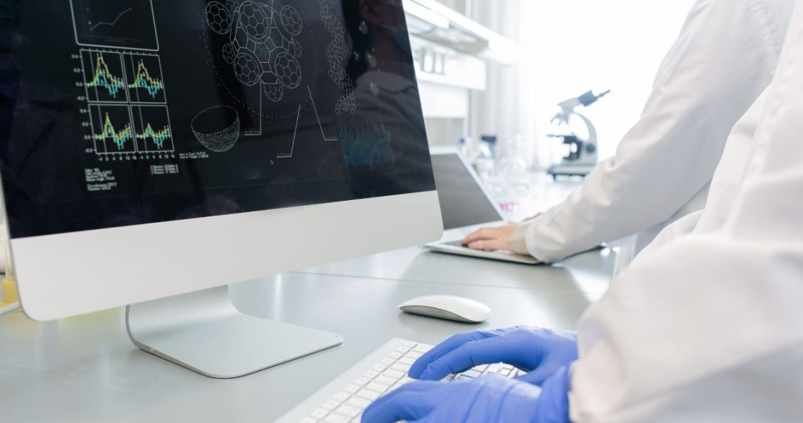 scientist reviewing data on computer